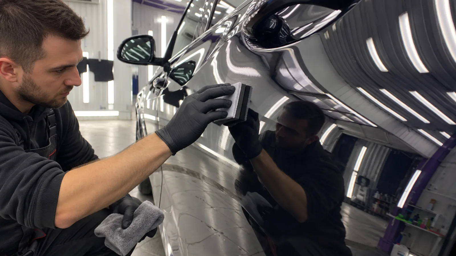 Кузов автомобиля после экспресс-керамики — после обработки